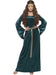 Smiffys Medieval Maid Costume, Green with Dress & Headband, Historical Fancy Dress, Medieval Dress Up Costumes
