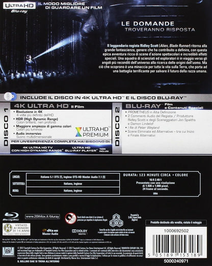 Blu-Ray - Prometheus (4K Ultra Hd+Blu Ray) (1 Blu-ray)