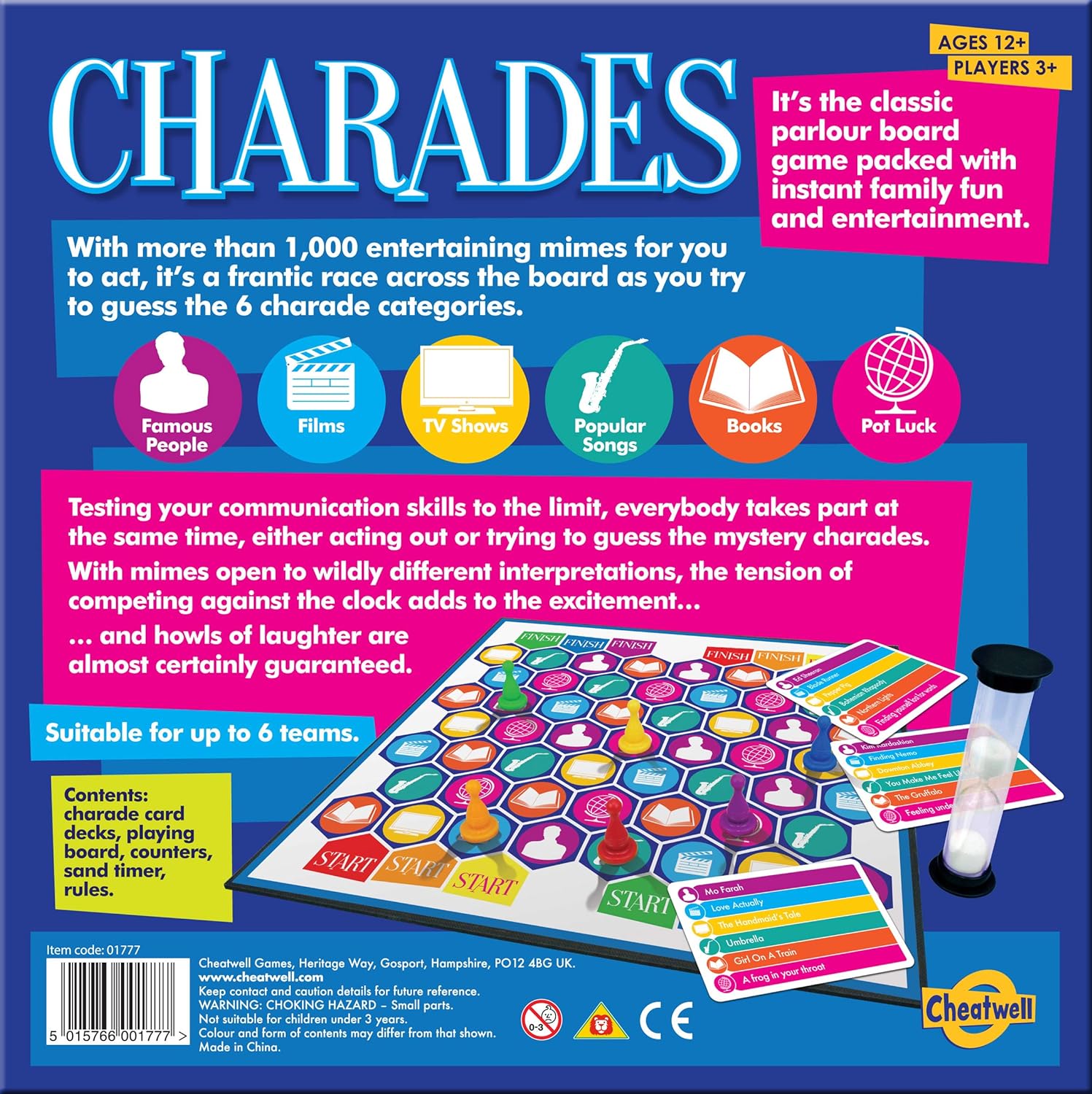 Cheatwell Games - Family Charades Party Game - Includes 1000 Charades - Perfect for Groups and Family Game Nights - For Ages 12+