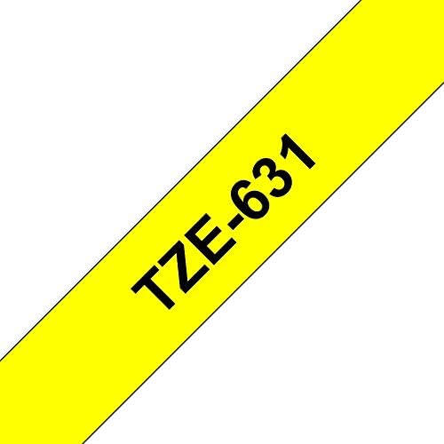 Brother TZe-631S - Black on Yellow - Roll (1.2 cm x 4 m) 1 Cassette(s) Laminated Tape - for Brother PT-D210, D600, H110, P-Touch PT-1005, D200, D450, E550, H110, P300, P900, P950 (Pack of 4