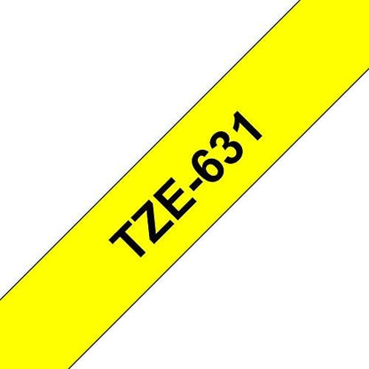 Brother TZe-631S - Black on Yellow - Roll (1.2 cm x 4 m) 1 Cassette(s) Laminated Tape - for Brother PT-D210, D600, H110, P-Touch PT-1005, D200, D450, E550, H110, P300, P900, P950 (Pack of 4