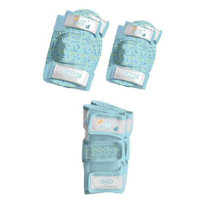 Funbee DARP-OFUN36 Blue/Green Boy's Kid's Activities Wrist Guards/Elbow and Knee Pads Protection Set (X-Small/Small