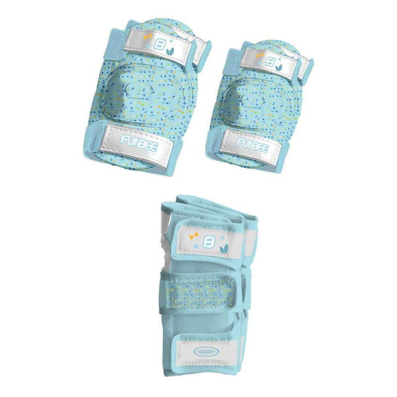 Funbee DARP-OFUN36 Blue/Green Boy's Kid's Activities Wrist Guards/Elbow and Knee Pads Protection Set (X-Small/Small