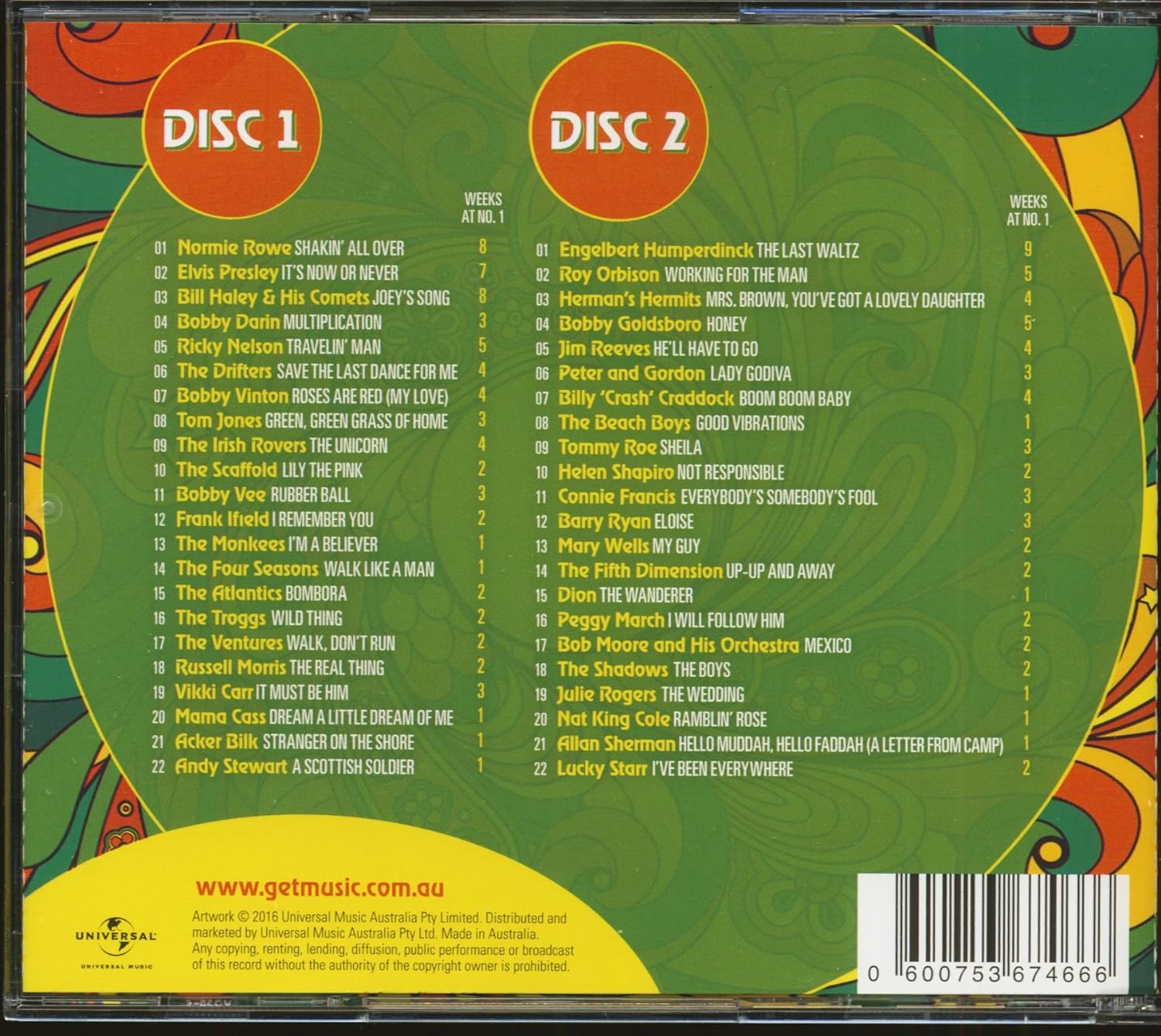 Number 1 Hits from The 60s / Various