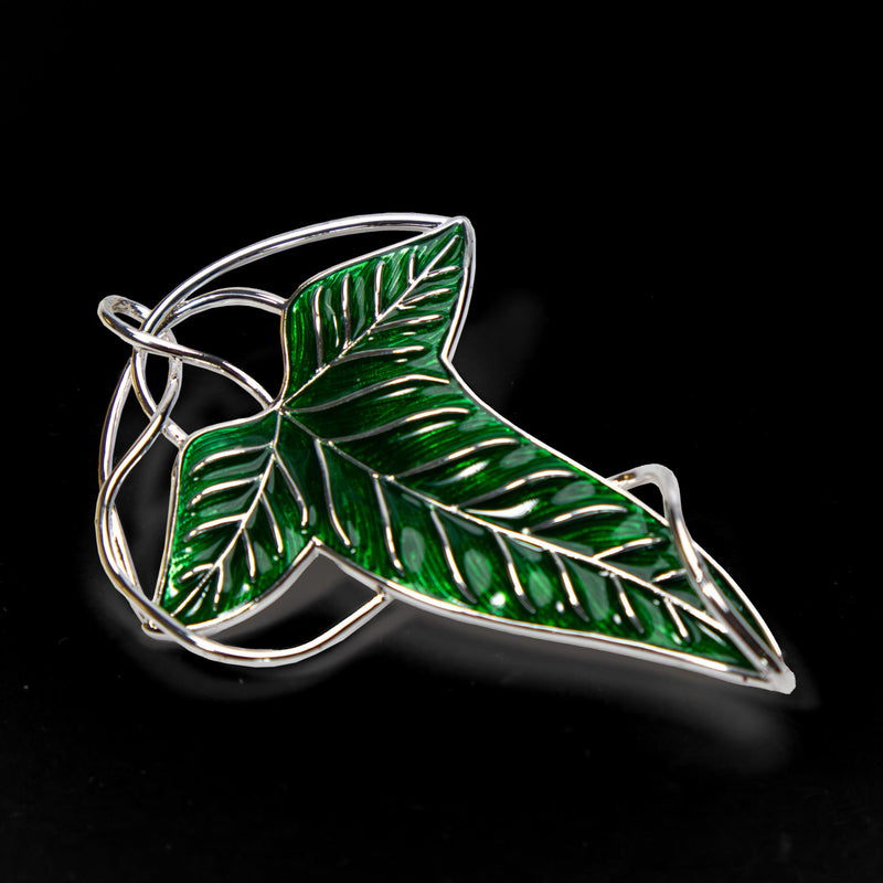 The Noble Collection The Lord of the Rings Elven Leaf Brooch - 2.8in (7cm) Costume Jewellery Enamelled Brooch - Officially Licensed Film Set Movie Props Jewellery Gifts