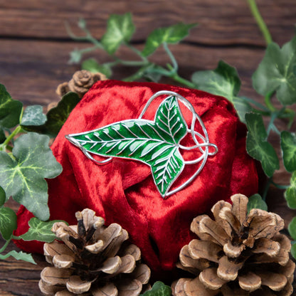 The Noble Collection The Lord of the Rings Elven Leaf Brooch - 2.8in (7cm) Costume Jewellery Enamelled Brooch - Officially Licensed Film Set Movie Props Jewellery Gifts