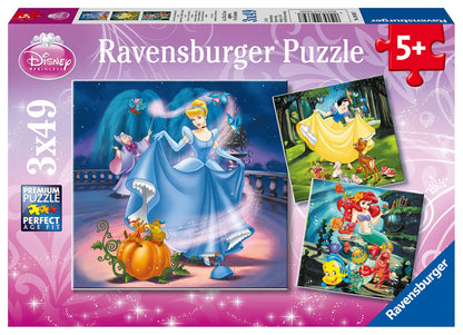 Disney Princess - 3 Puzzles in a Box (49 pieces each