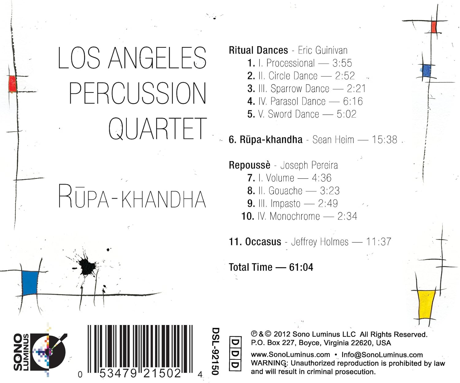 Los Angeles Percussion Quartet: Rupa-Khandha