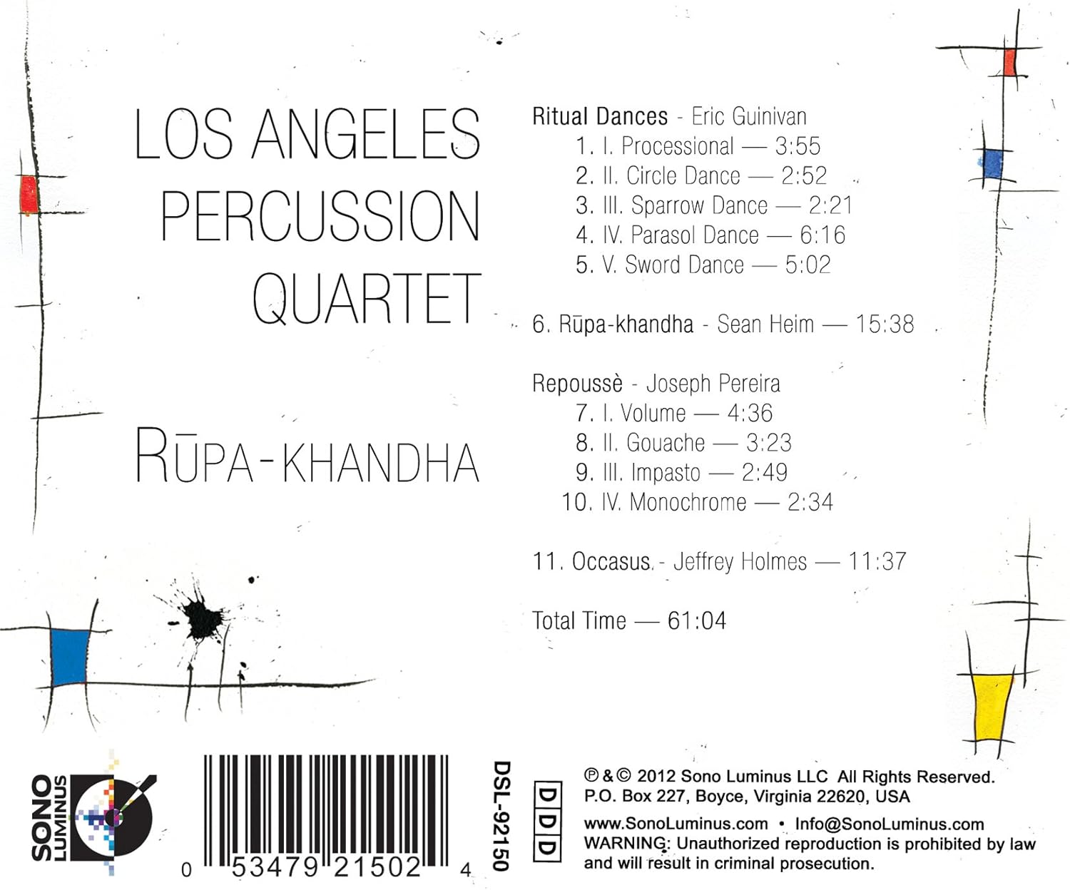 Los Angeles Percussion Quartet: Rupa-Khandha