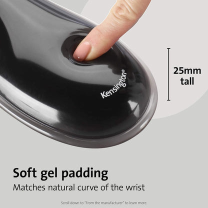 Kensington Mouse Mat with Wrist Rest – Ergonomic duo gel wrist support for computer / laptop use with laser and optical mice. Anti-slip comfortable mouse mat with cool gel - Blue (62401