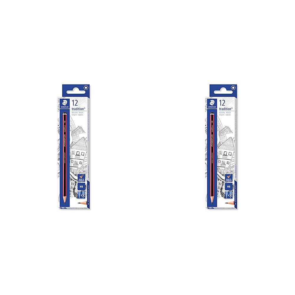 STAEDTLER 110-HB Tradition Graphite Pencil for Drawing & Sketching - HB (Box of 12) (Pack of 2