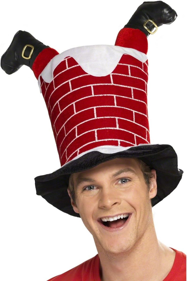 Smiffys Santa Stuck in Chimney Hat, Red