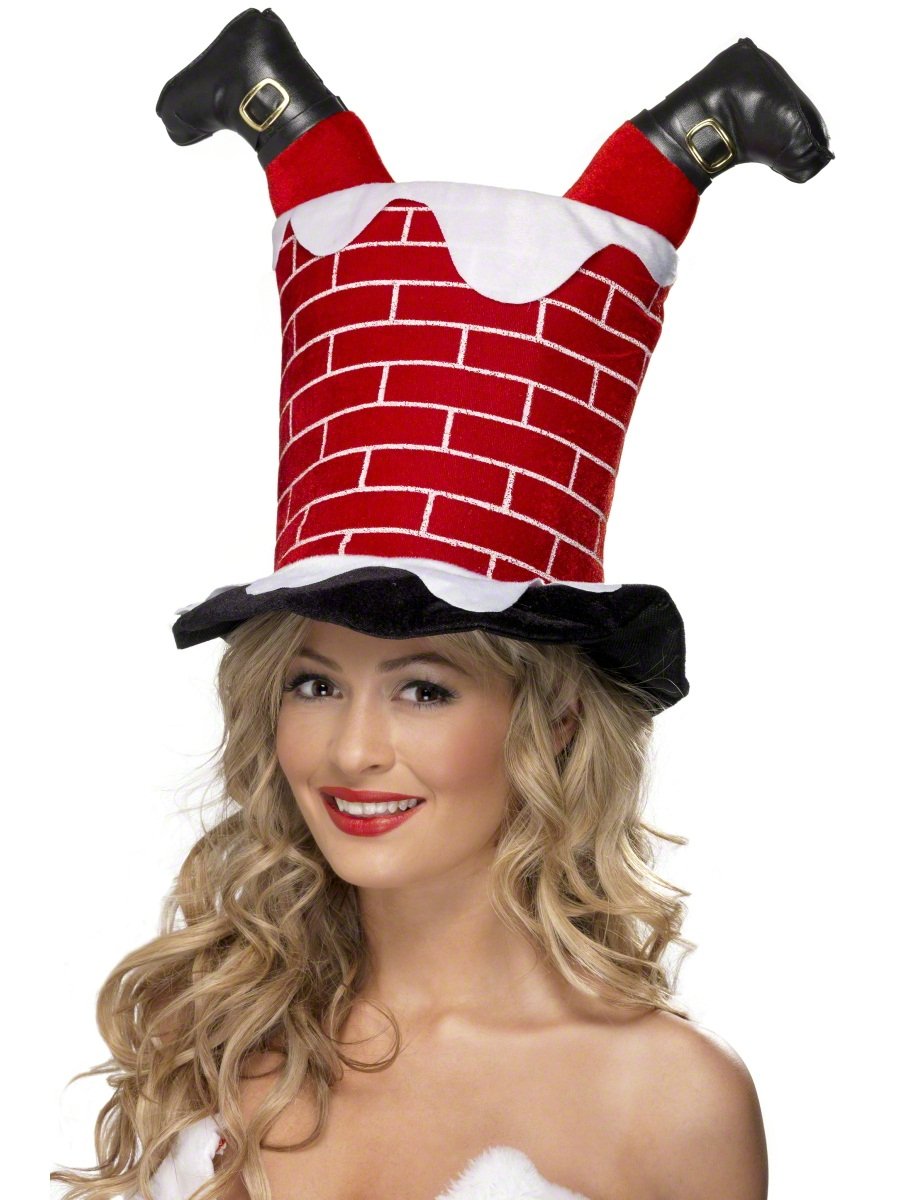 Smiffys Santa Stuck in Chimney Hat, Red