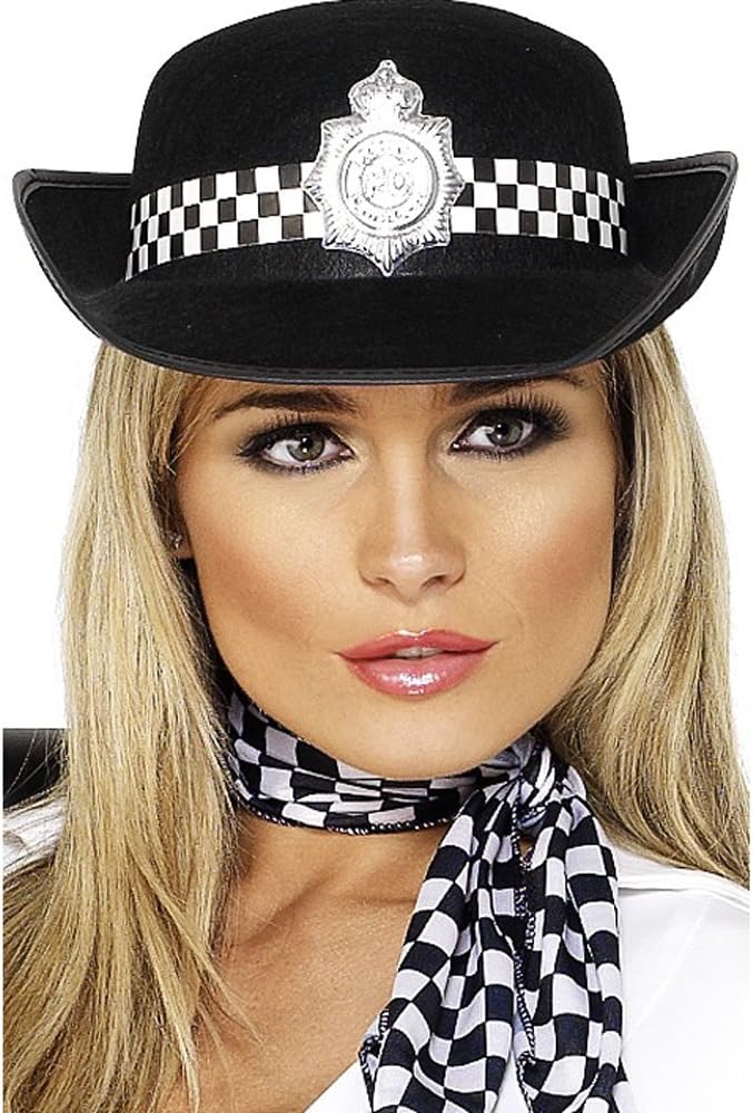 Smiffys Policewoman's Hat, Black