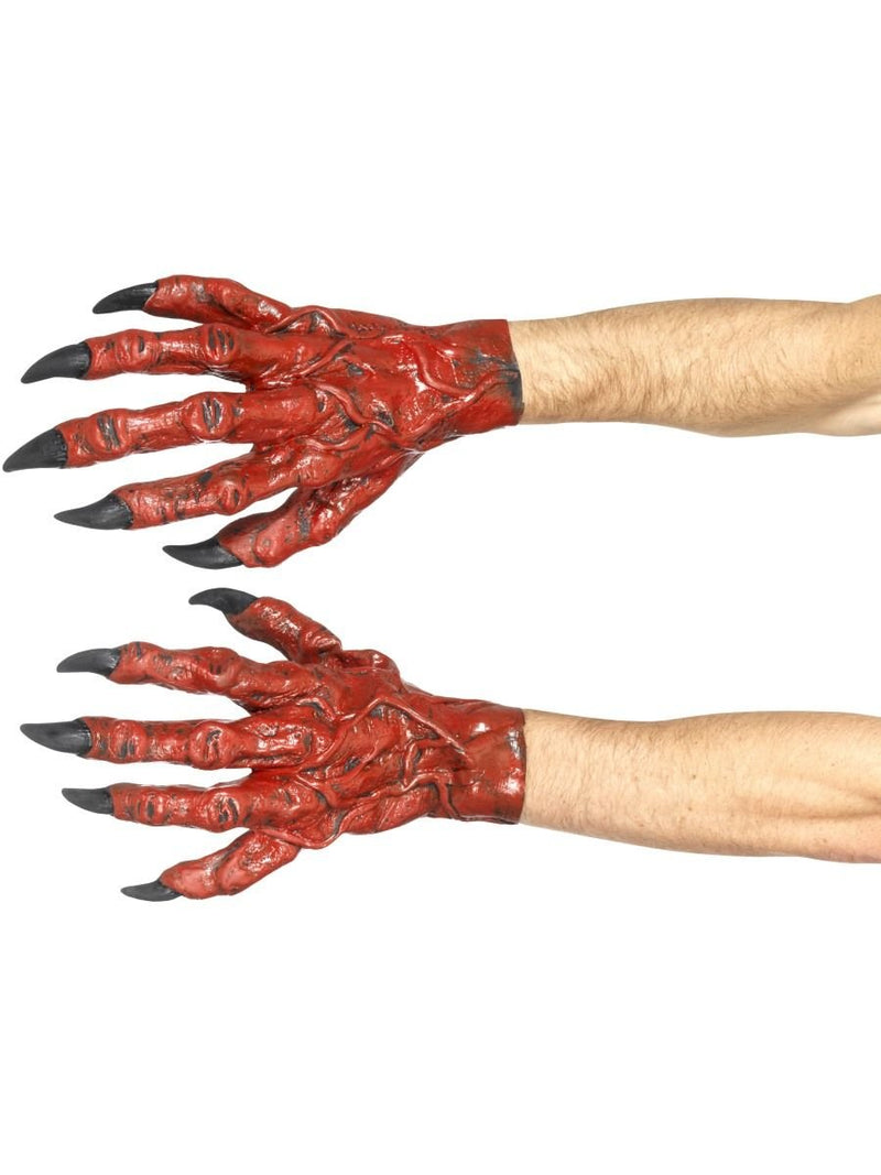 Smiffys Devil Hands, Latex, Red