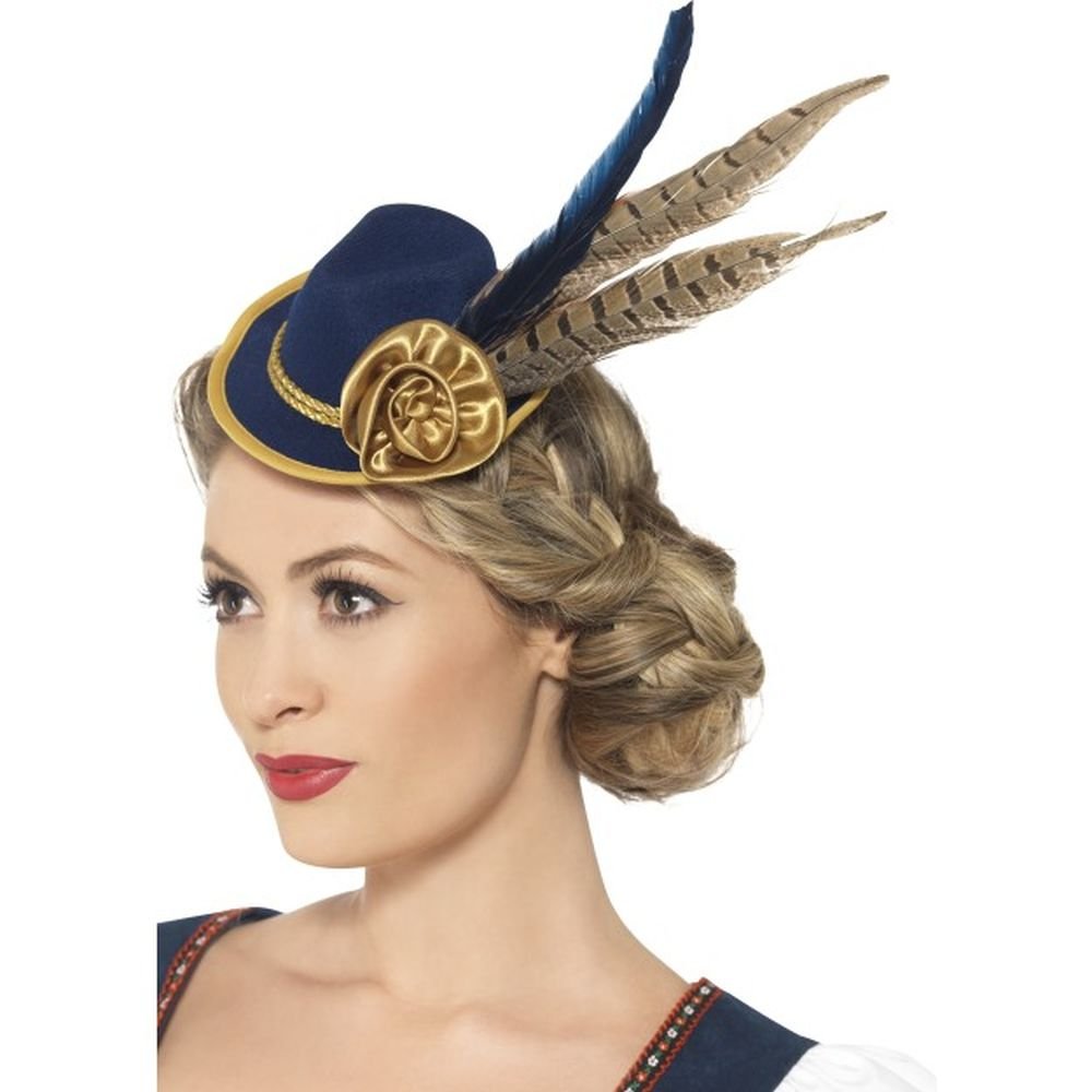 Smiffys Authentic Bavarian Festival Mini Hat, Blue