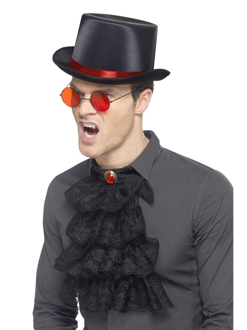 Smiffys Gothic Kit, with Elastic Inner Rim Top Hat, Red &