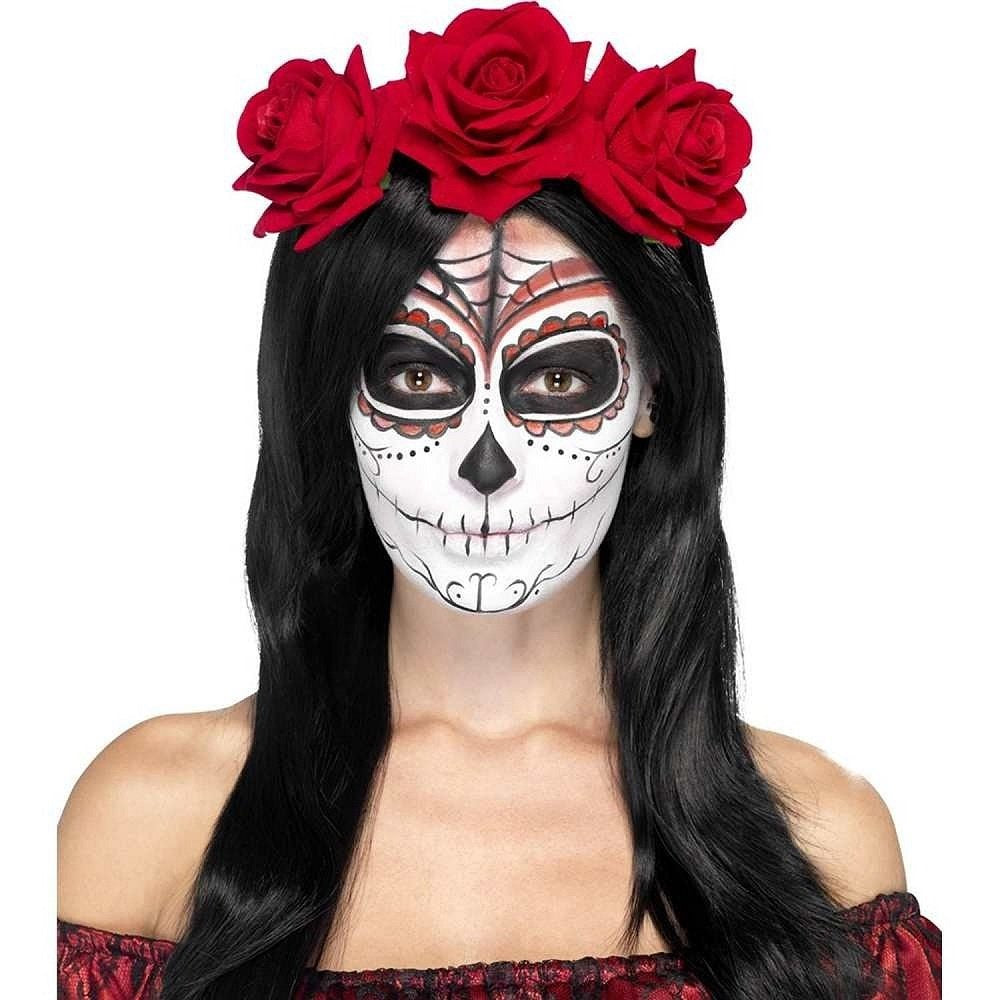 Smiffys Day of the Dead Headband, Red