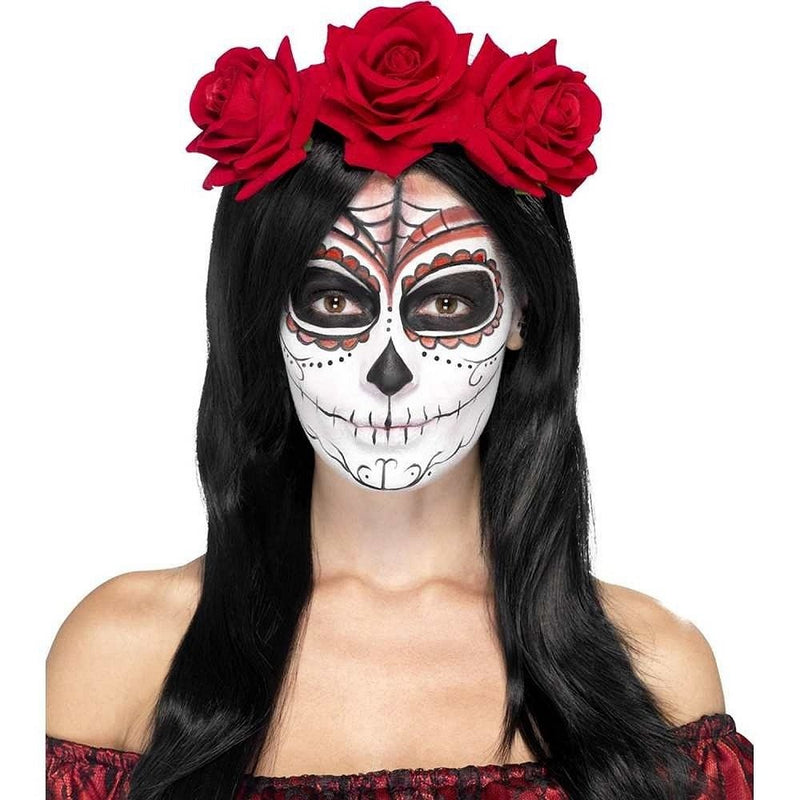 Smiffys Day of the Dead Headband, Red