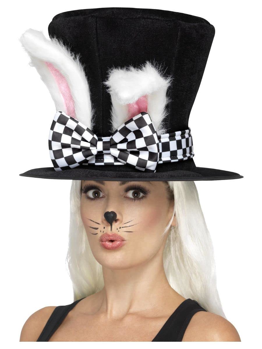 Smiffys Tea Party March Hare Top Hat, Black & White