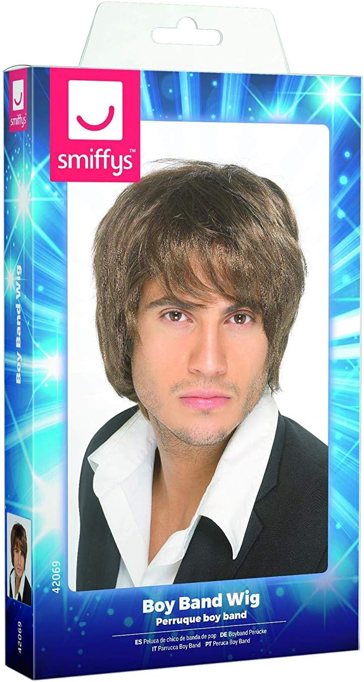 Smiffys Boy Band Wig, Brown