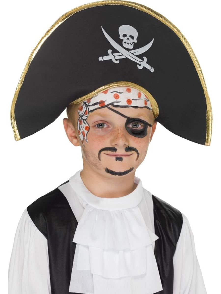 Smiffys Pirate Captain Hat, Black