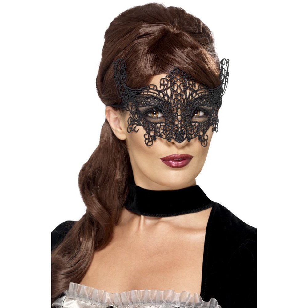 Smiffys Embroidered Lace Filigree Swirl Eyemask