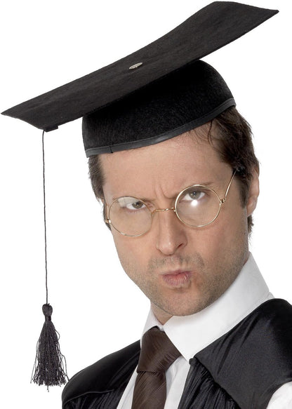 Smiffys Mortar Felt Board Hat, Black