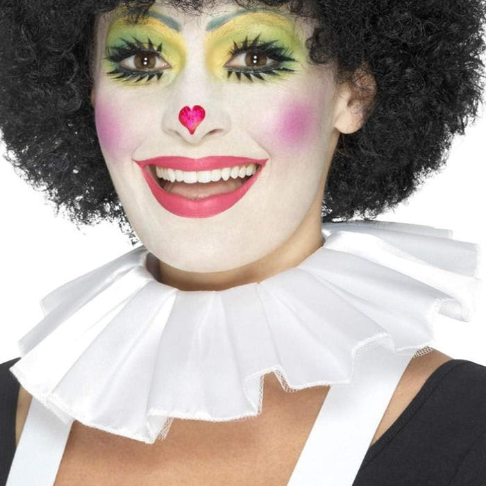 White Neck Ruffle Collar Clown Costume Accessory (US