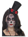 Smiffys Day of the Dead Mini Top Hat, Black