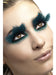 Smiffys Eyelashes, Large Feather with Aqua Dots, Black
