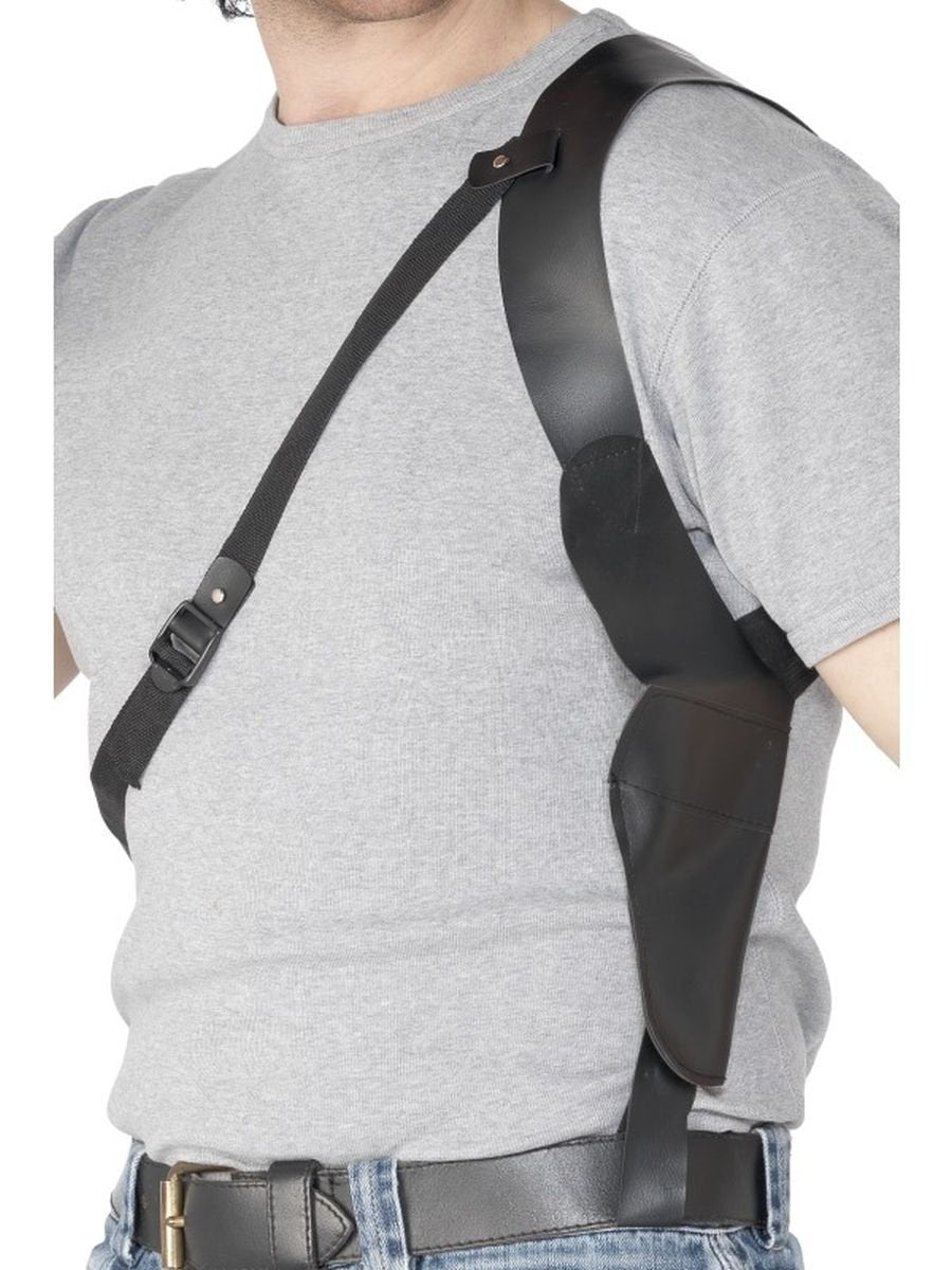 Smiffys Leather Look Shoulder Holster, Black