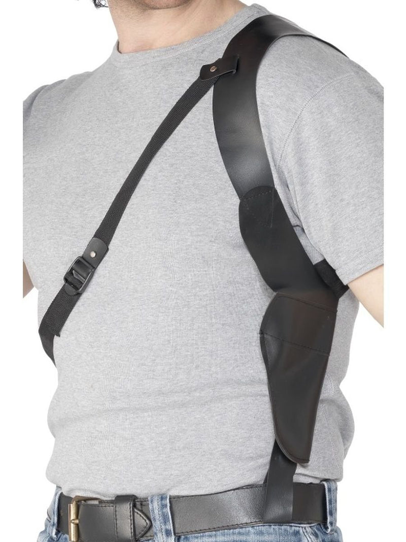 Smiffys Leather Look Shoulder Holster, Black