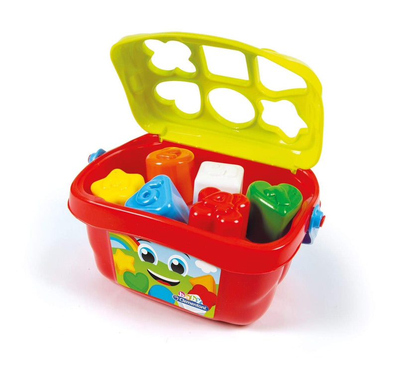 Clementoni- Shape Sorting Bucket: With 6 Shapes & Numbers, Stimulates Hand-Eye Coordination (9+ Months)