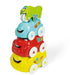 Clementoni- Stacking Vehicle Toy: 4 Piece Playset, Bus, Truck, Car & Motorbike (6+ Months) Vehicles