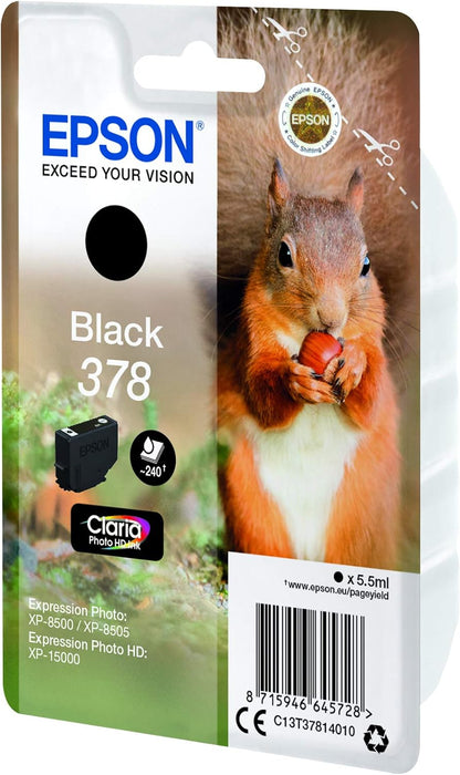 Epson 378 Black Squirrel Genuine, Claria Photo HD Ink Cartridge
