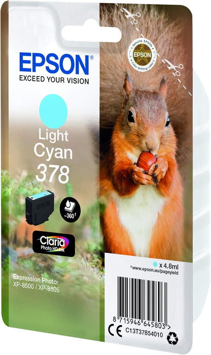 Epson 378 Light Cyan Squirrel Genuine, Claria Photo HD Ink Cartridge