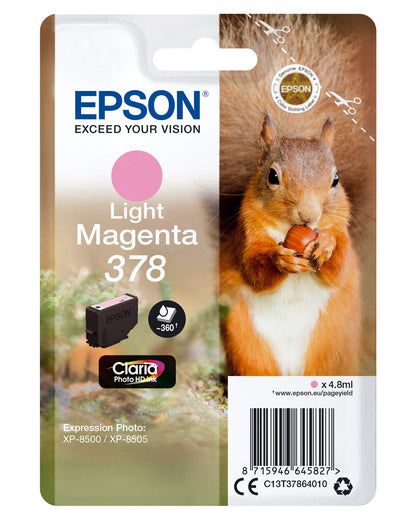 Epson Single Pack Light Magenta 378 Squirrel Clara Photo HD Ink