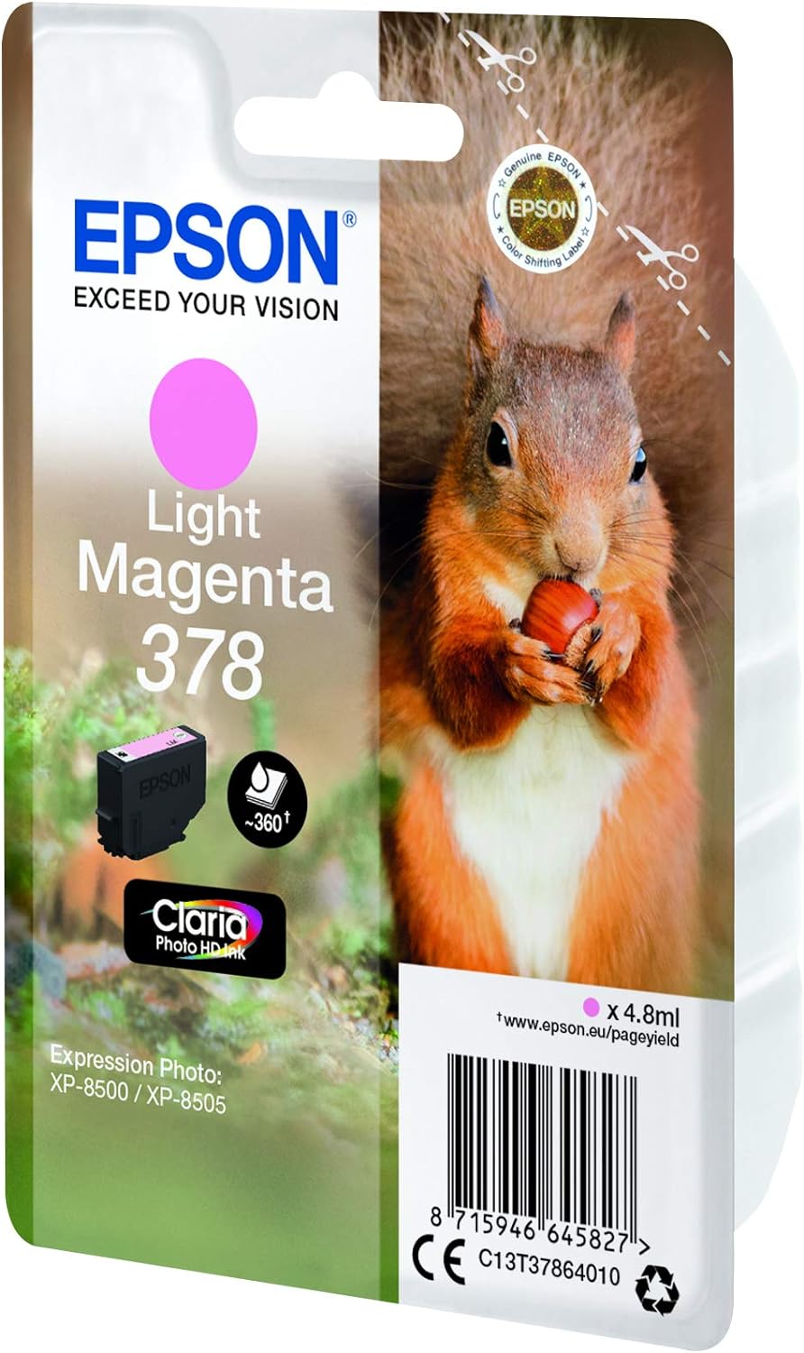 Epson Single Pack Light Magenta 378 Squirrel Clara Photo HD Ink