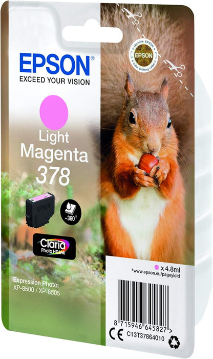 Epson Single Pack Light Magenta 378 Squirrel Clara Photo HD Ink