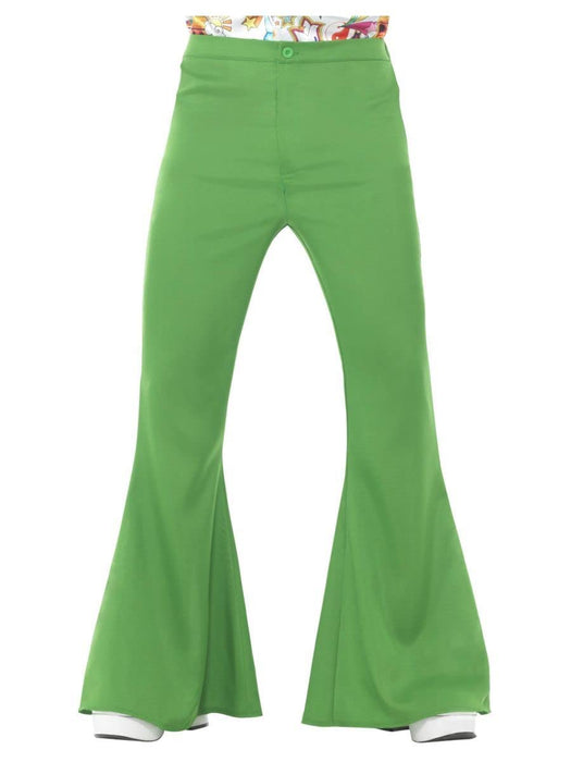 Smiffys Flared Trousers, Mens, Green , 1960's Groovy Fancy Dress, 1960s Dress Up Costumes