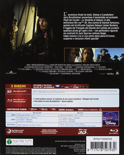pirati dei caraibi - la vendetta di salazar (3d) (blu-ray 3d+blu-ray) BluRay Italian Import