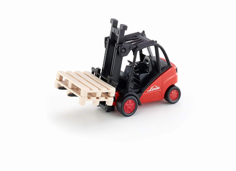 siku 1722, Linde Forklift, 1:50, Metal/Plastic, Red, Movable fork, Incl. 2 pallets
