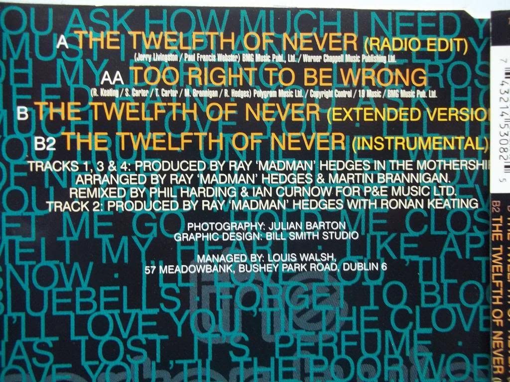 carter twins , the - the twelfth of never ( radio edit ) / too right to be wrong / the twelfth of never ( extended versi
