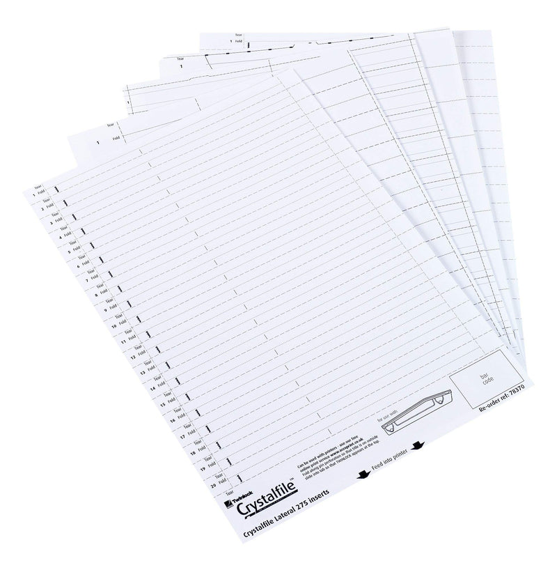 Rexel Printable Inserts for Rexel Suspension File Crystal Tabs, White, Crystalfile, Pack of 51, 78050