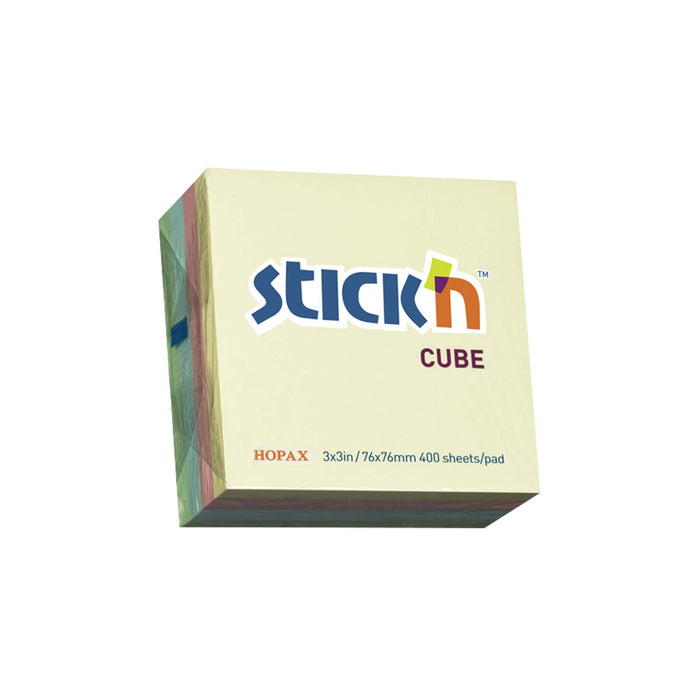 Stick N 21013 76x76mm Fancy Cube Repositionable Notes - Assorted Colours