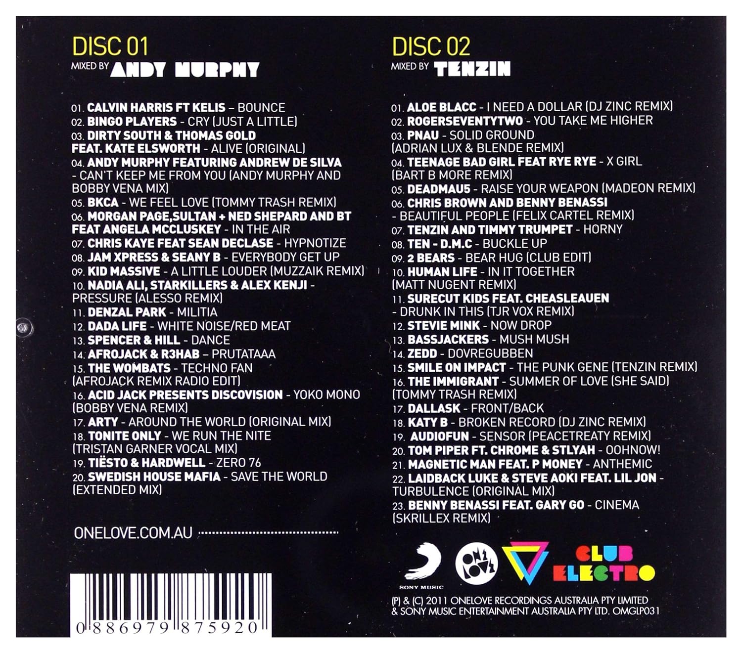 Onelove Presents Club Electro 2011-Mixed By Andy M