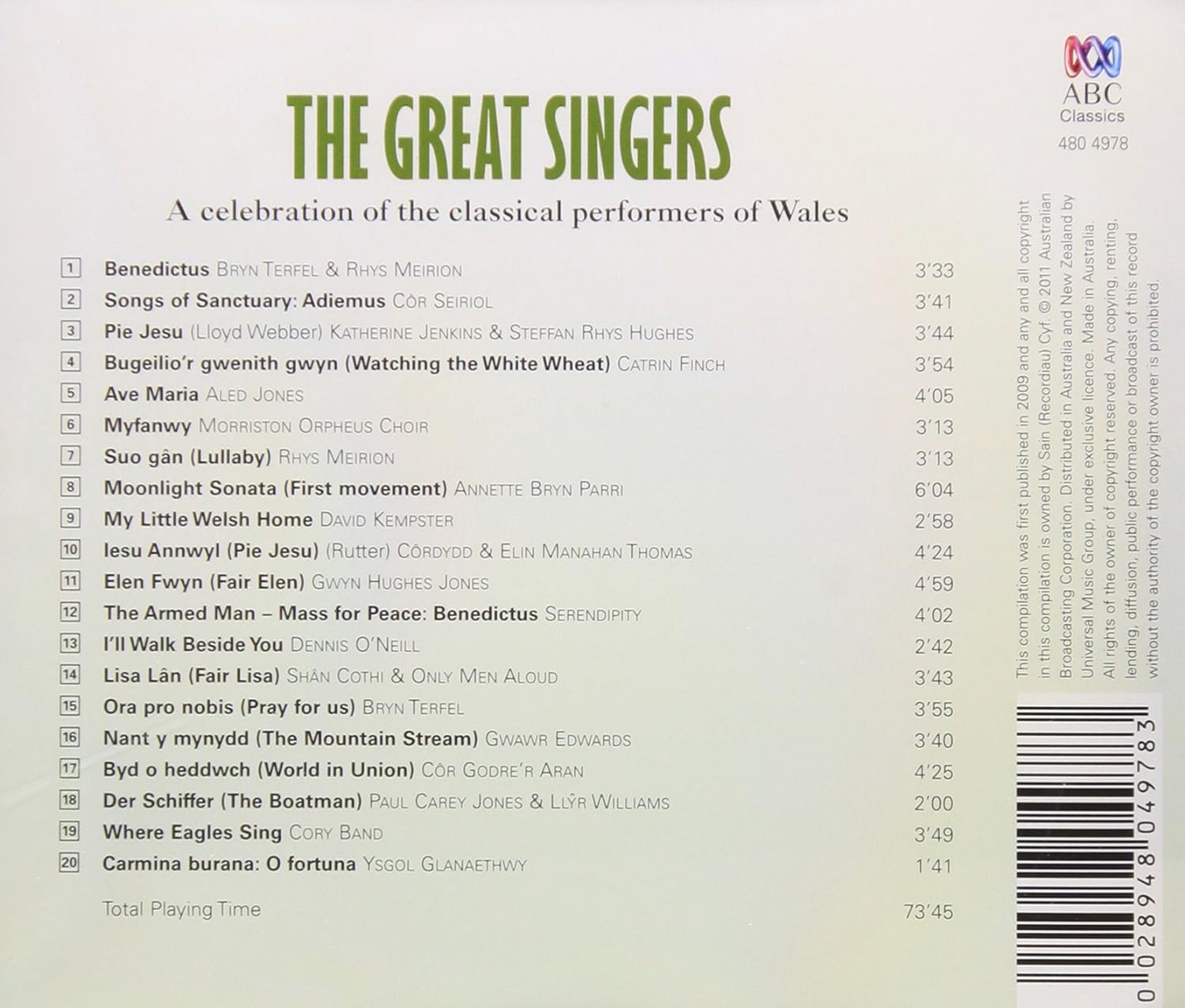 Welsh Gold: the Great Singers