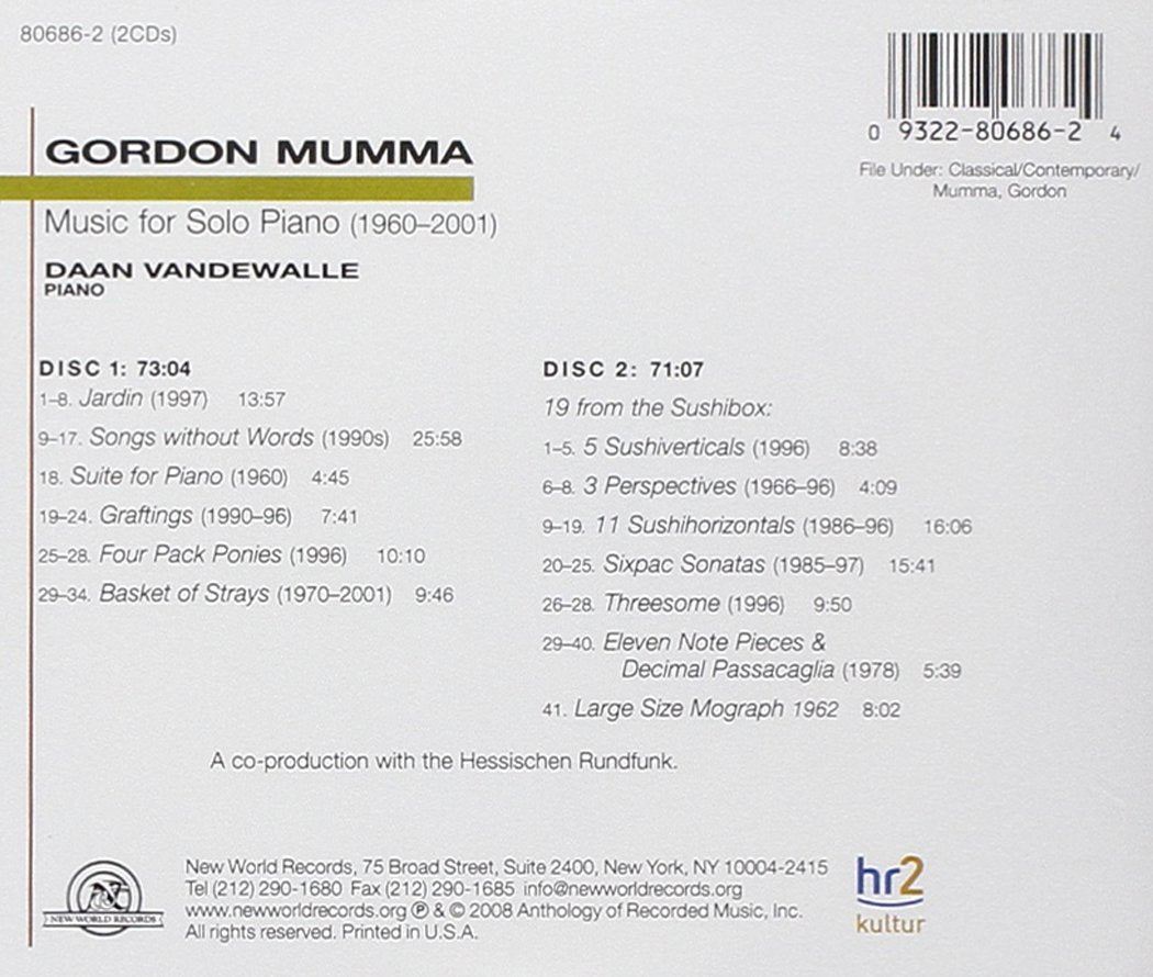 Mumma: Music for Solo Piano (1960-2001)