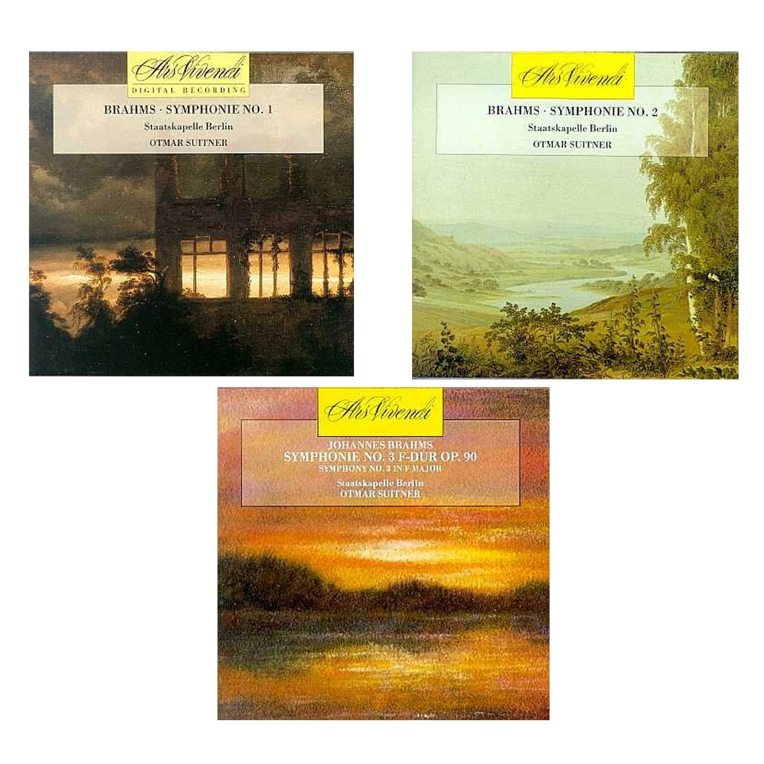 Hochwertige 3 CD Geschenkbox von Ars Vivendi: BRAHMS: SINFONIEN 1-3